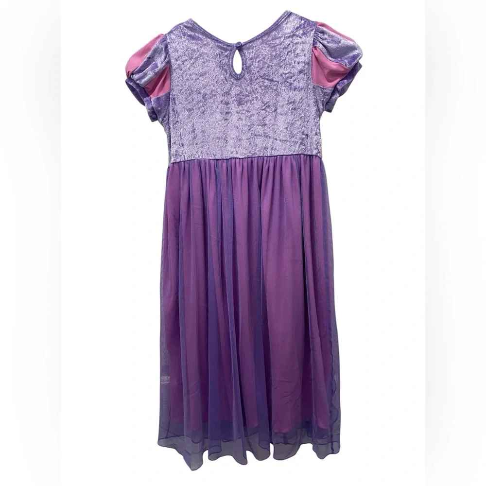 Disney Rapunzel Dress Medium Tulle Purple Girls Dress Up Pretend Play Velvet Top
